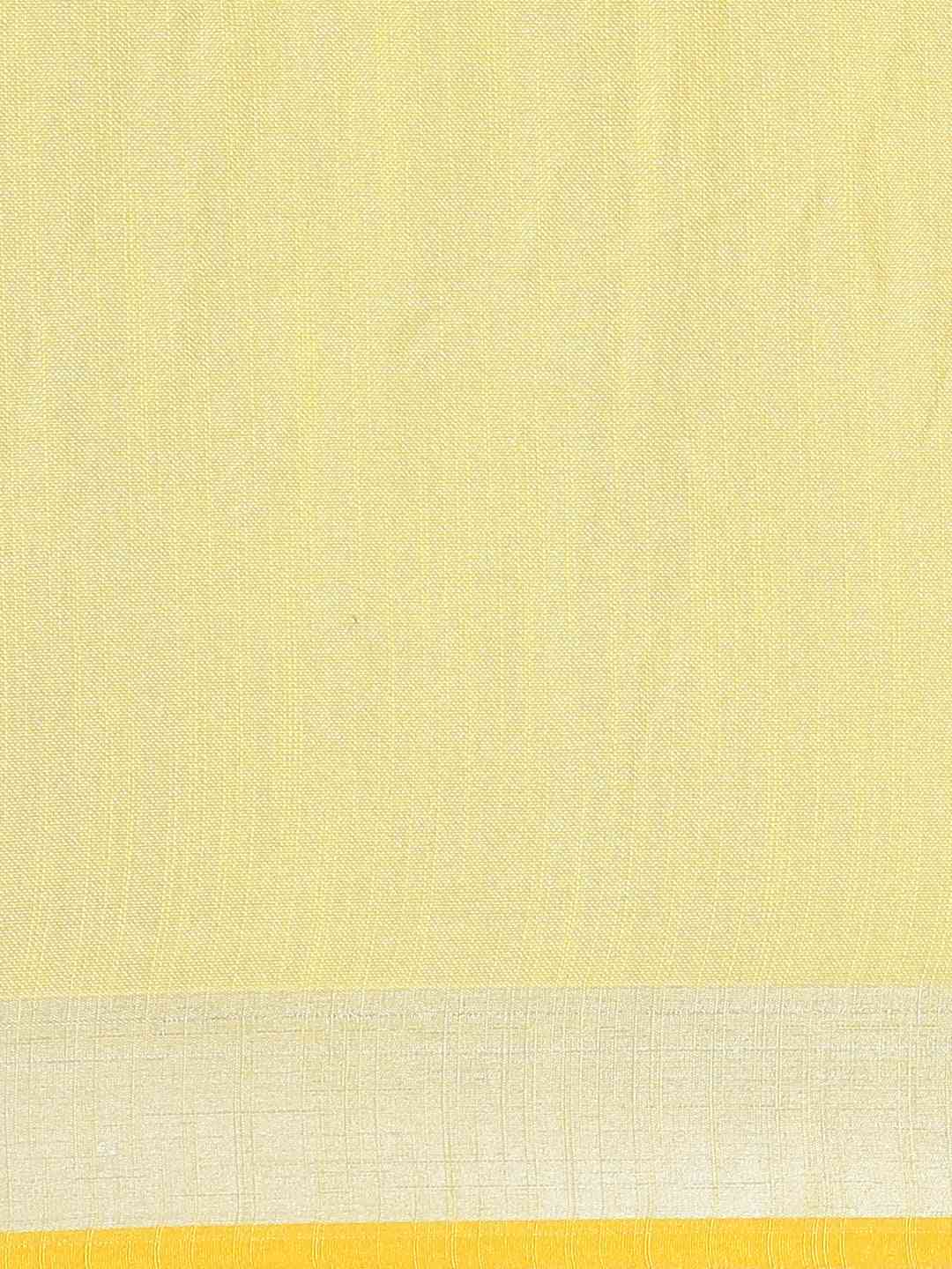 Stylish Solid Linen Saree With Zari Border