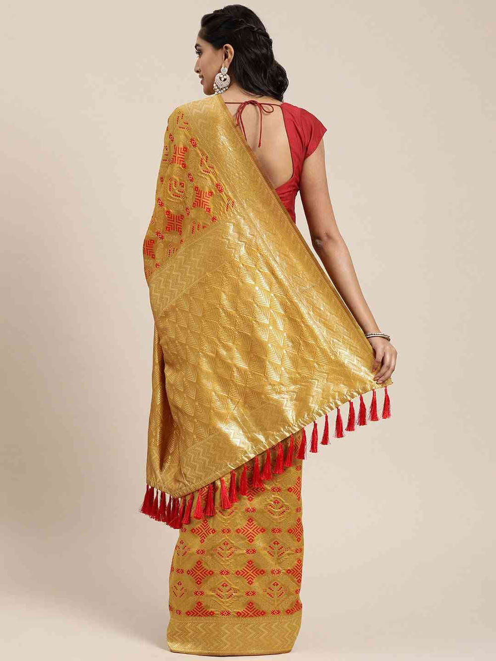 Patola Silk Saree Woven Design With Zari Border
