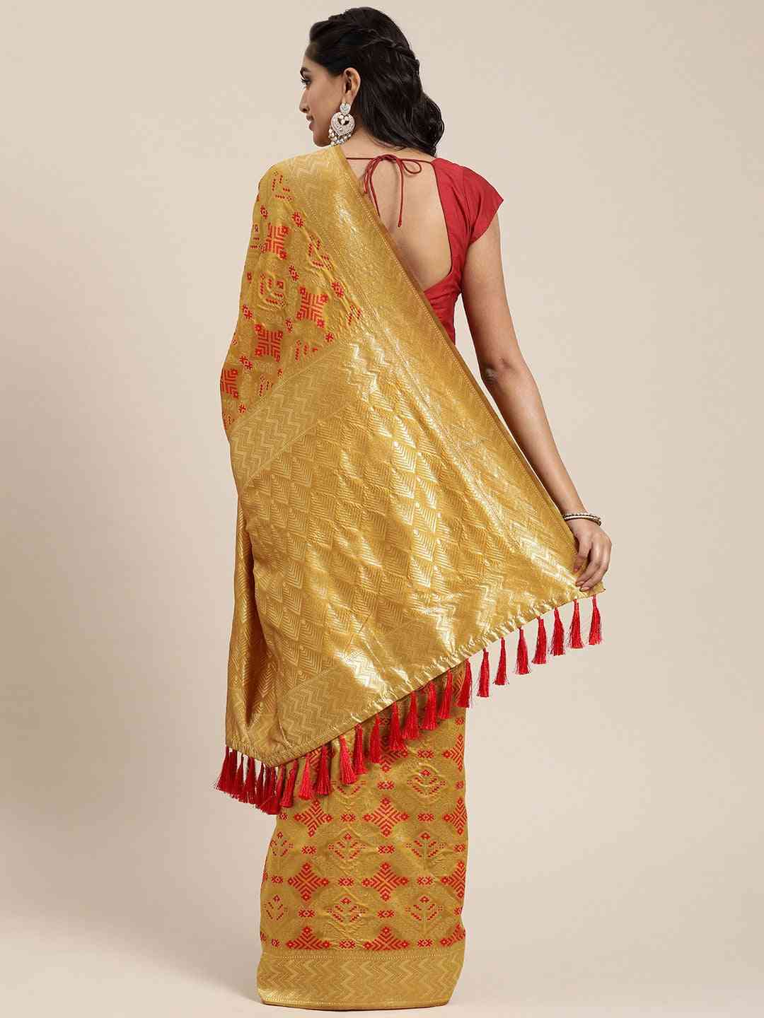Patola Silk Saree Woven Design With Zari Border