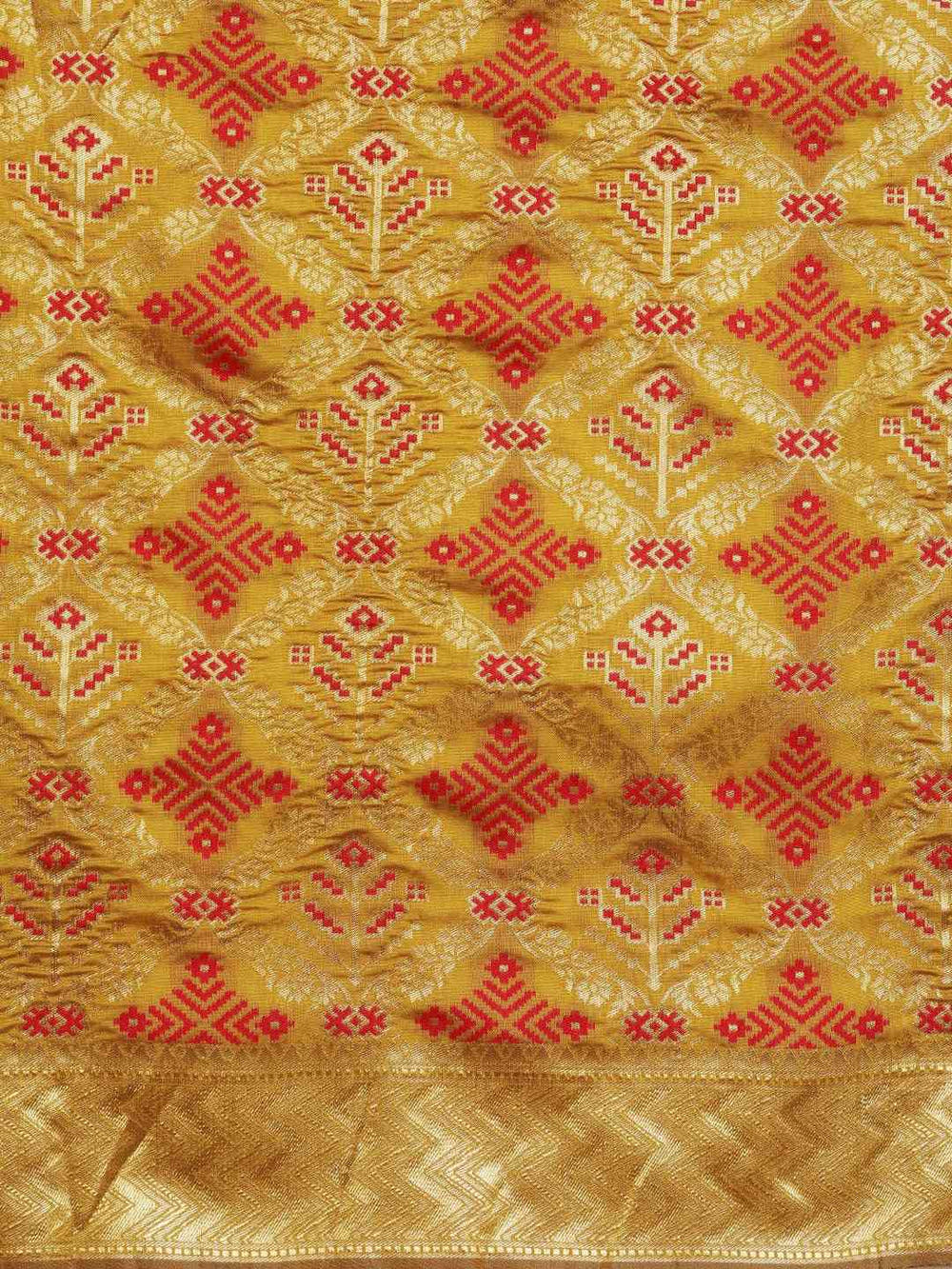 Patola Silk Saree Woven Design With Zari Border