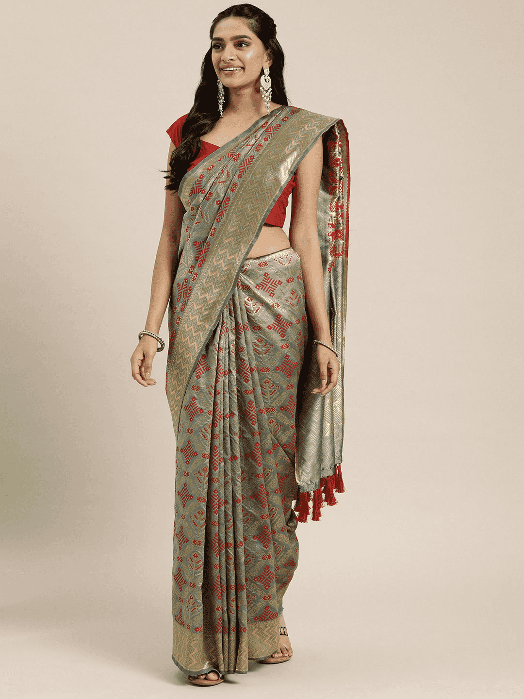 Patola Silk Saree Woven Design With Zari Border