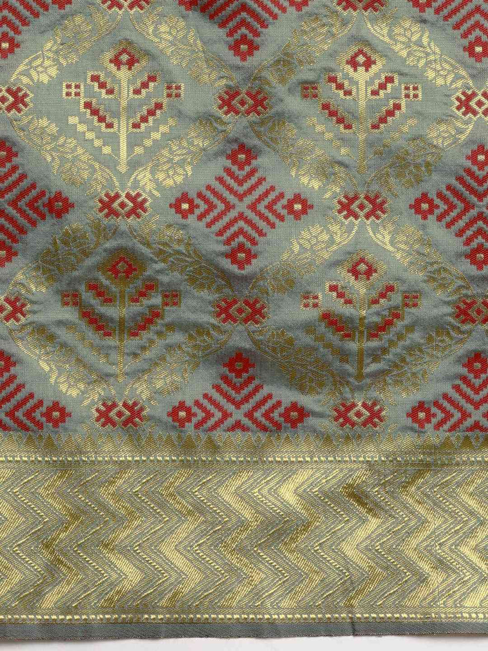 Patola Silk Saree Woven Design With Zari Border