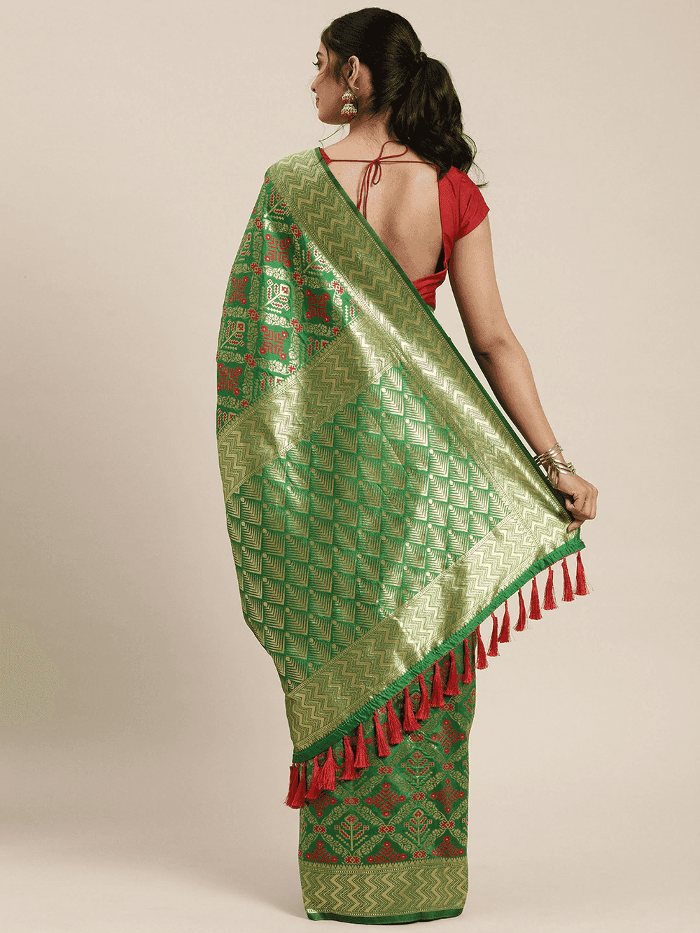Patola Silk Saree Woven Design With Zari Border