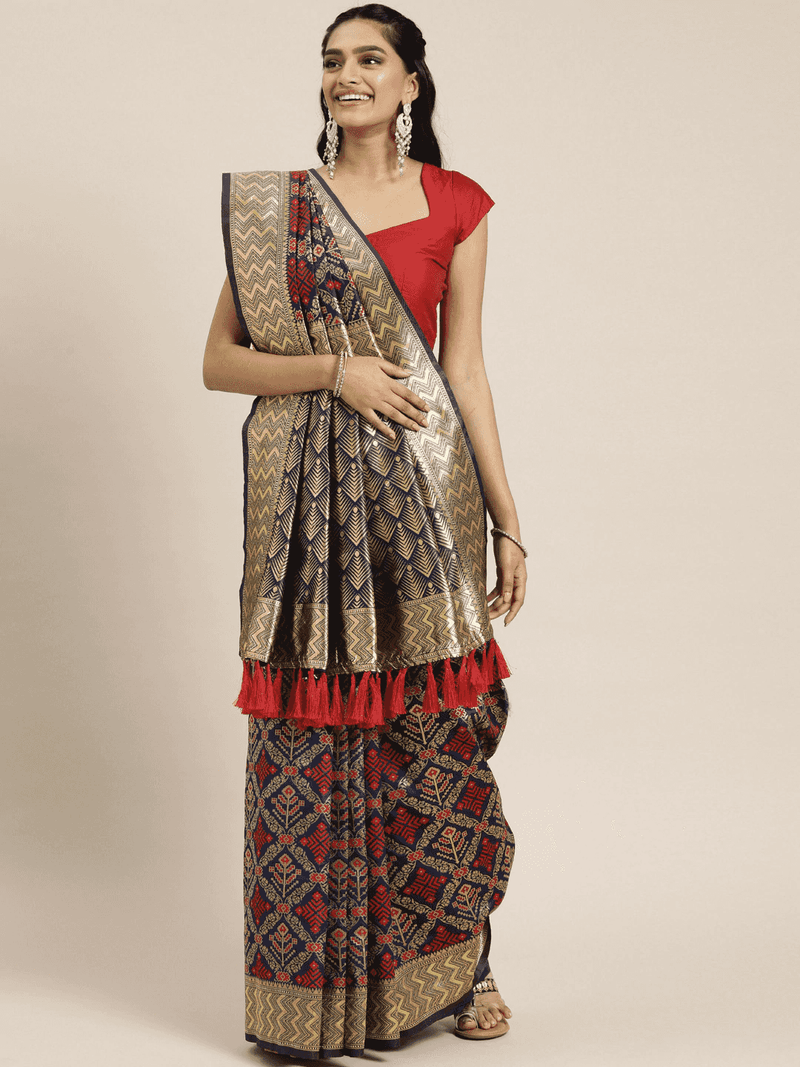 Patola Silk Saree Woven Design With Zari Border