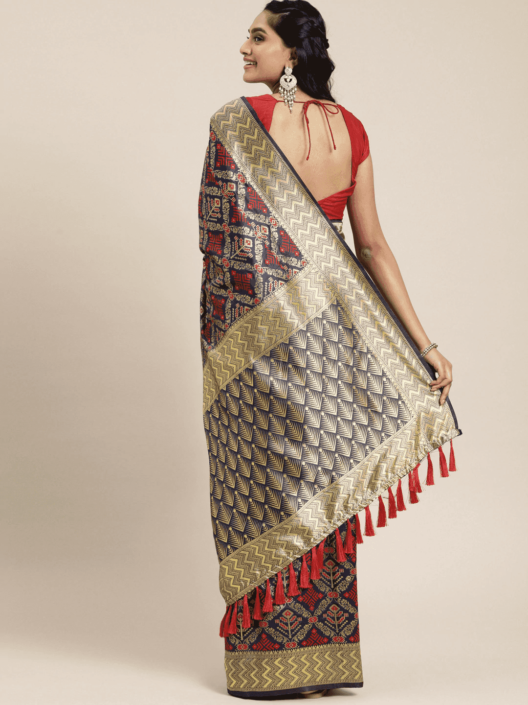Patola Silk Saree Woven Design With Zari Border