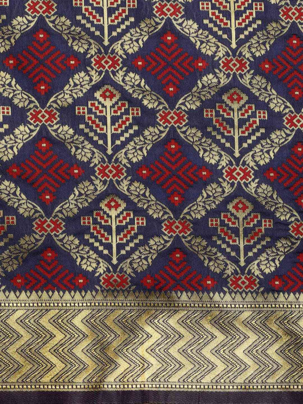 Patola Silk Saree Woven Design With Zari Border