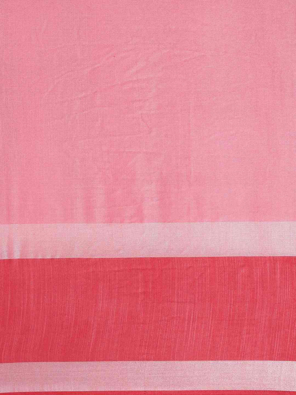 Stylish Solid Linen Saree With Zari Border