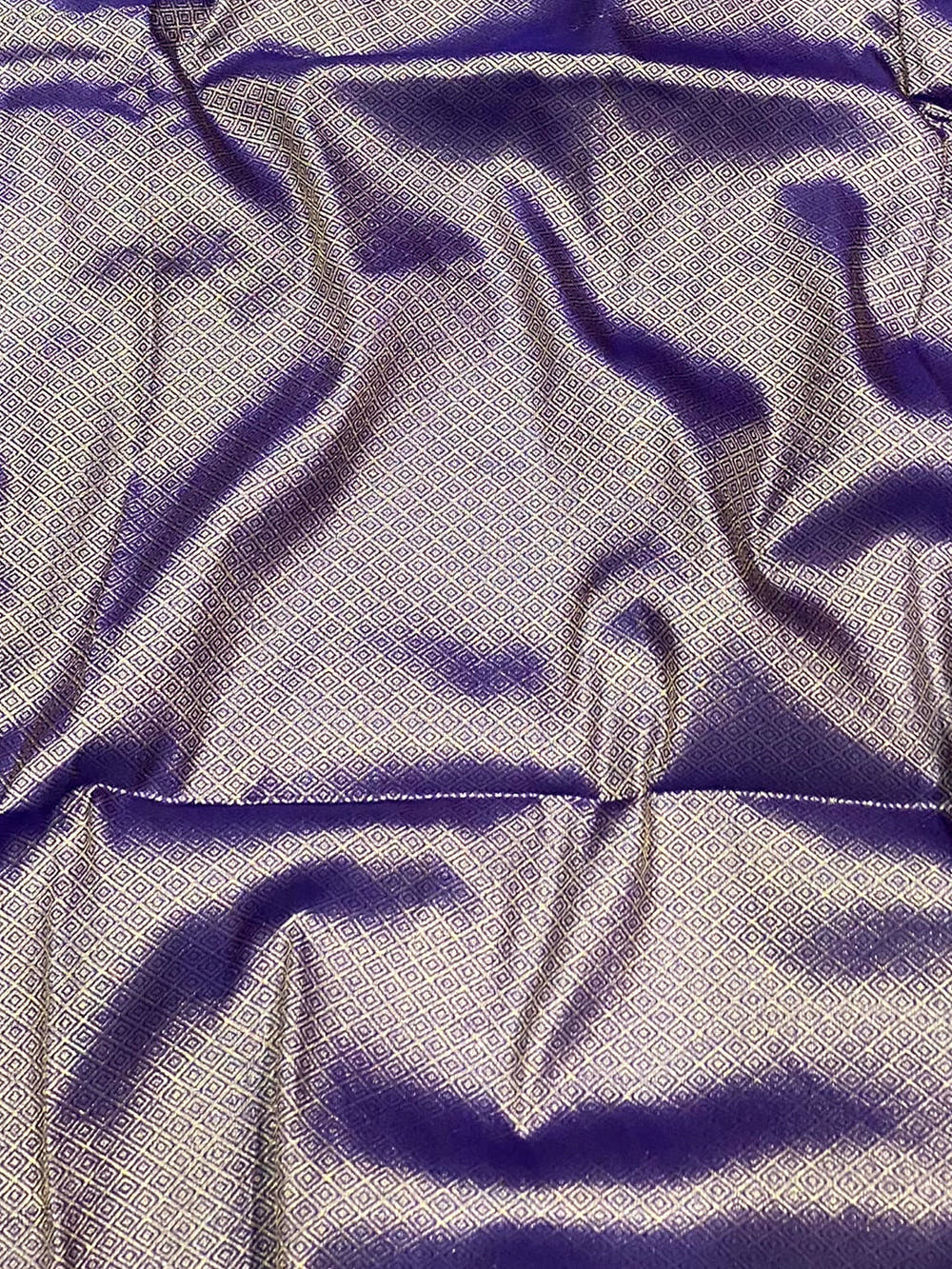 Royal Purple Soft Silk Kolam Print Saree