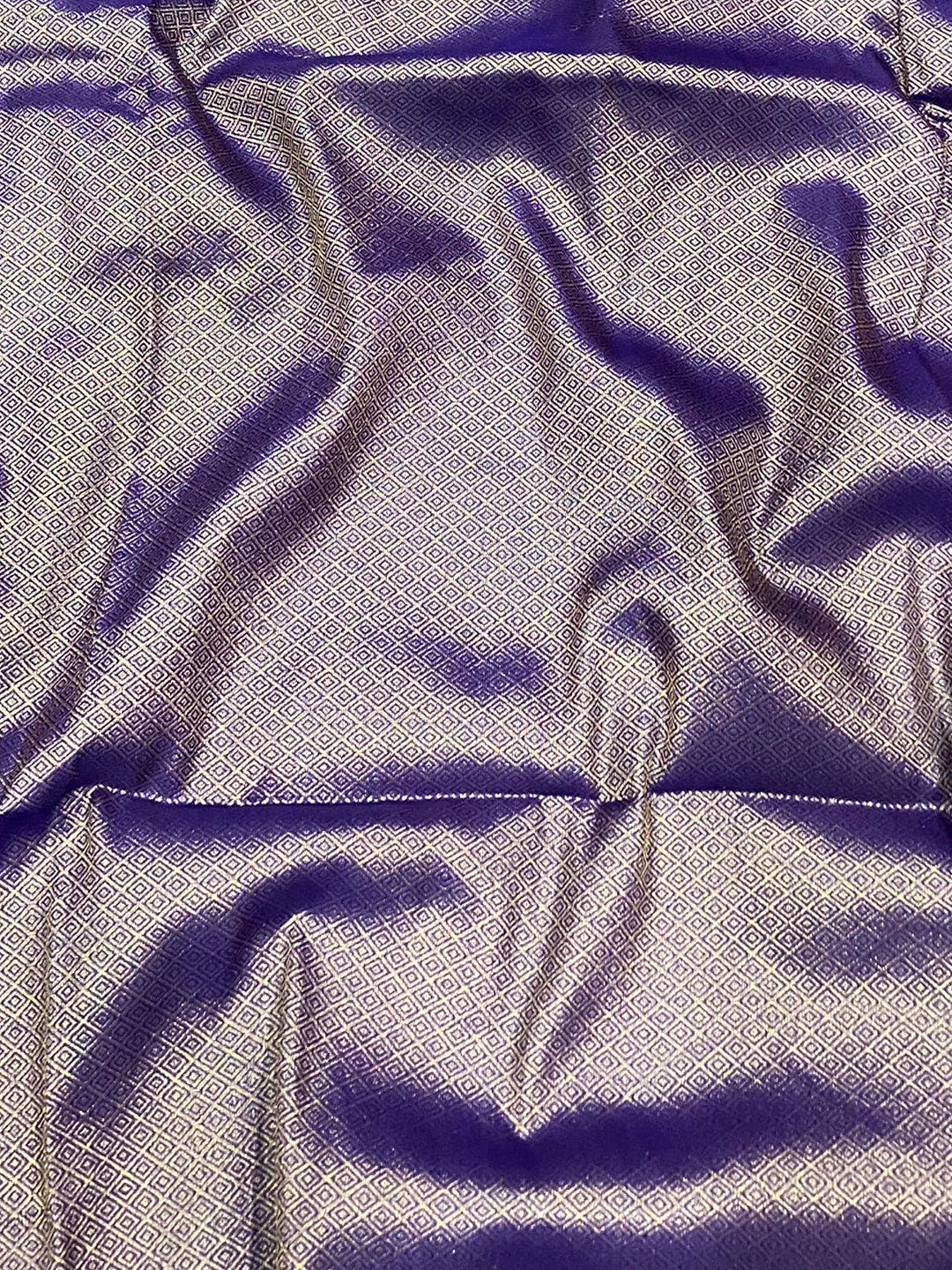 Royal Purple Soft Silk Kolam Print Saree