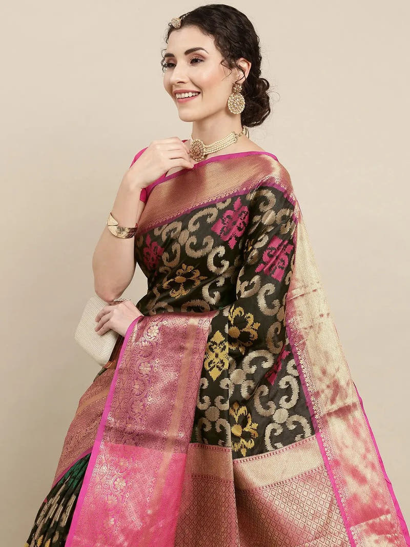 Exclusive Black Colour Dharmavaram Soft Silk Festive Wear Saree
