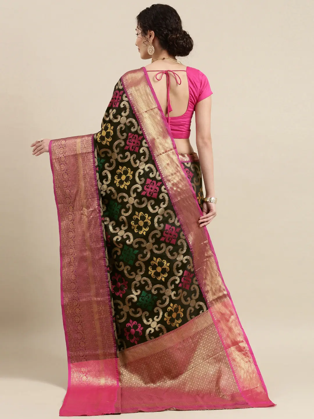 Exclusive Black Colour Dharmavaram Soft Silk Festive Wear Saree