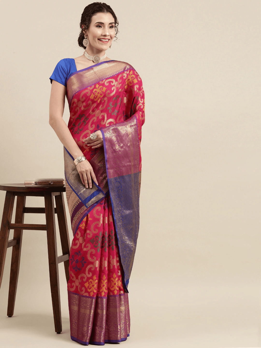 Exclusive Rani Colour Dharmavaram Soft Silk Festive Wear Saree