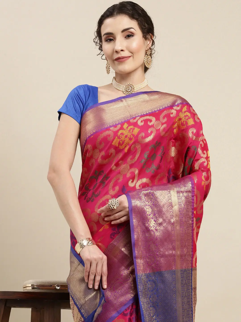 Exclusive Rani Colour Dharmavaram Soft Silk Festive Wear Saree
