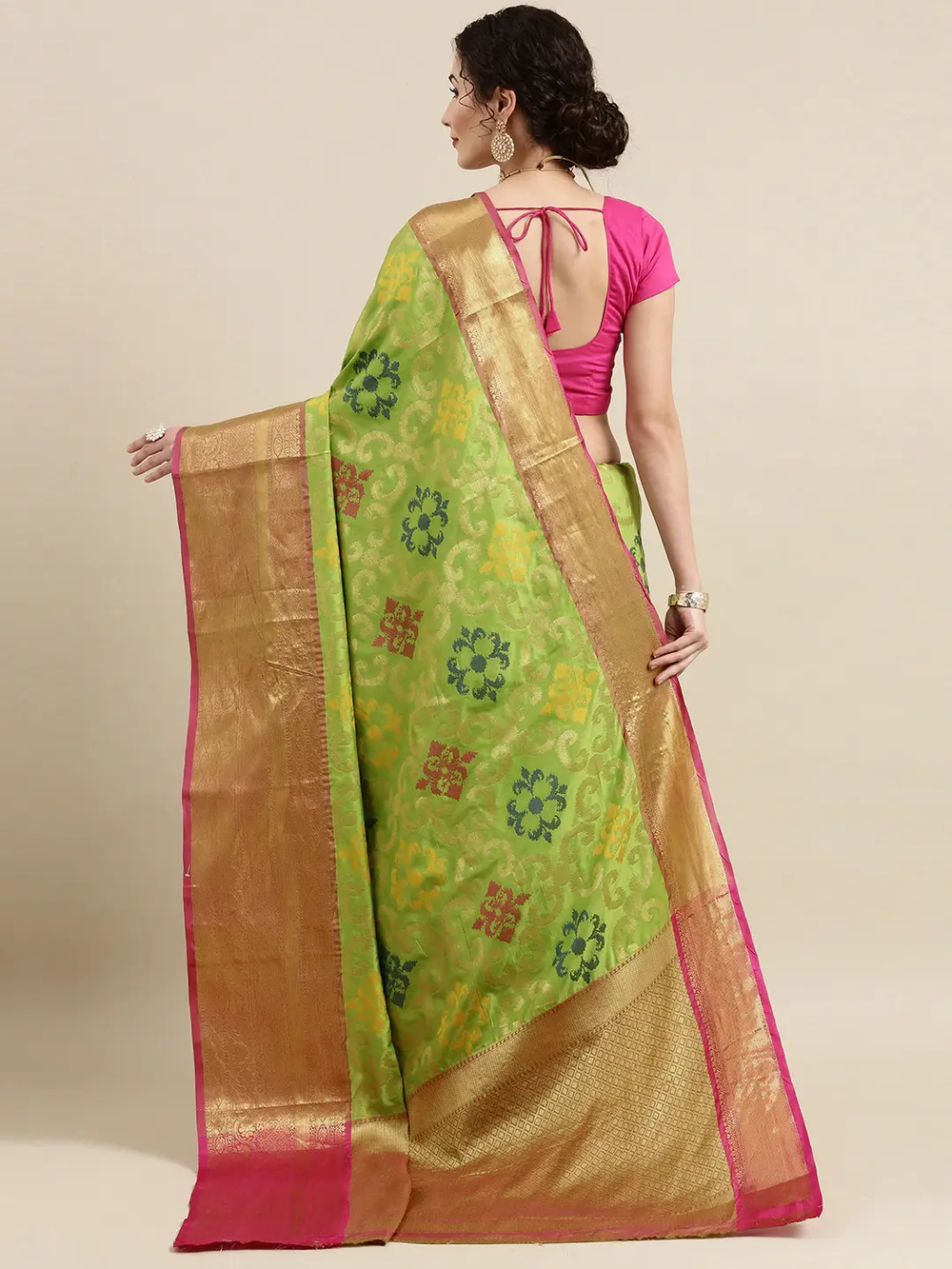 Exclusive Pista Colour Dharmavaram Soft Silk Festive Wear Saree