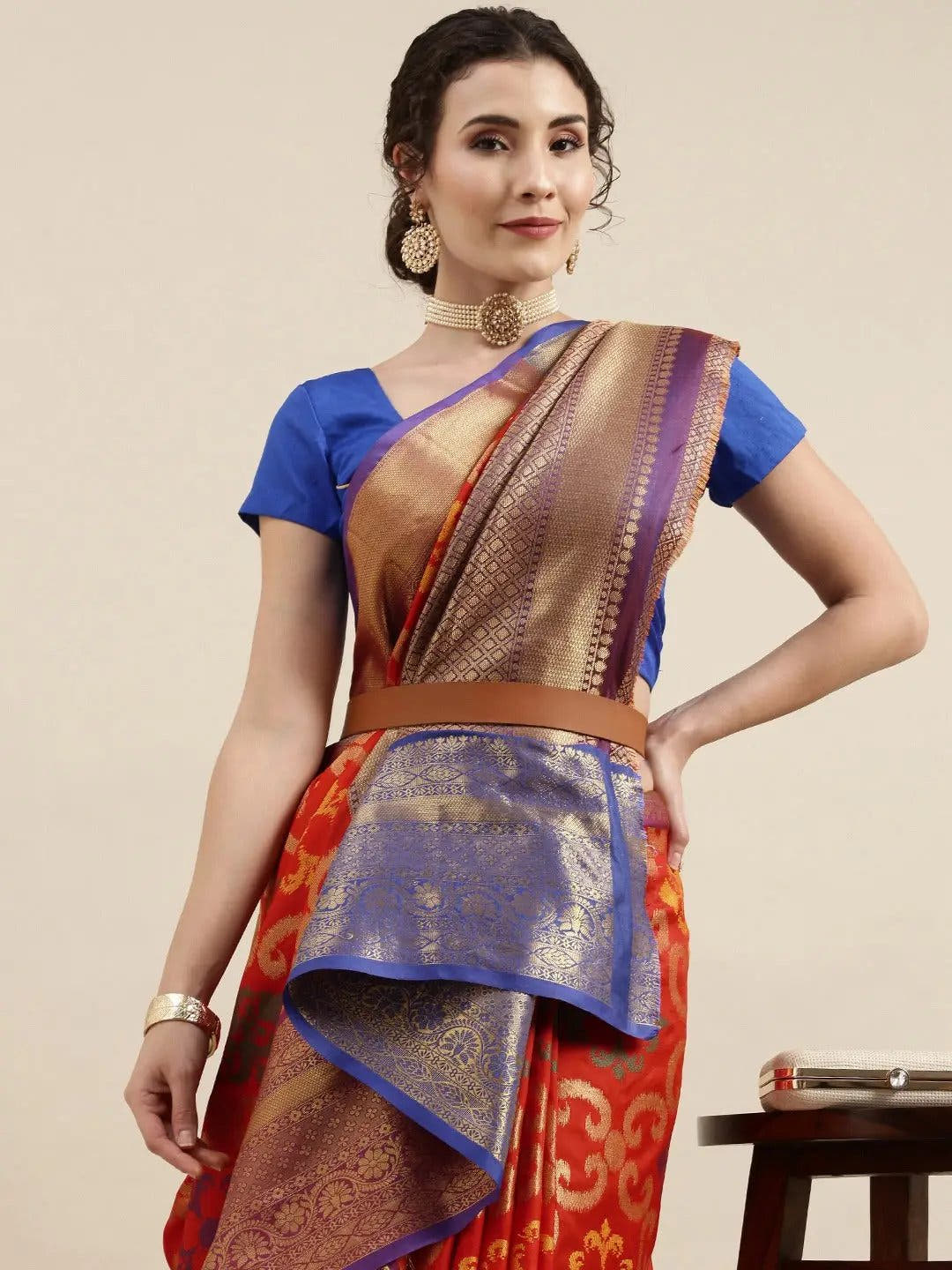 Exclusive Red Colour Dharmavaram Soft Silk Festive Wear Saree