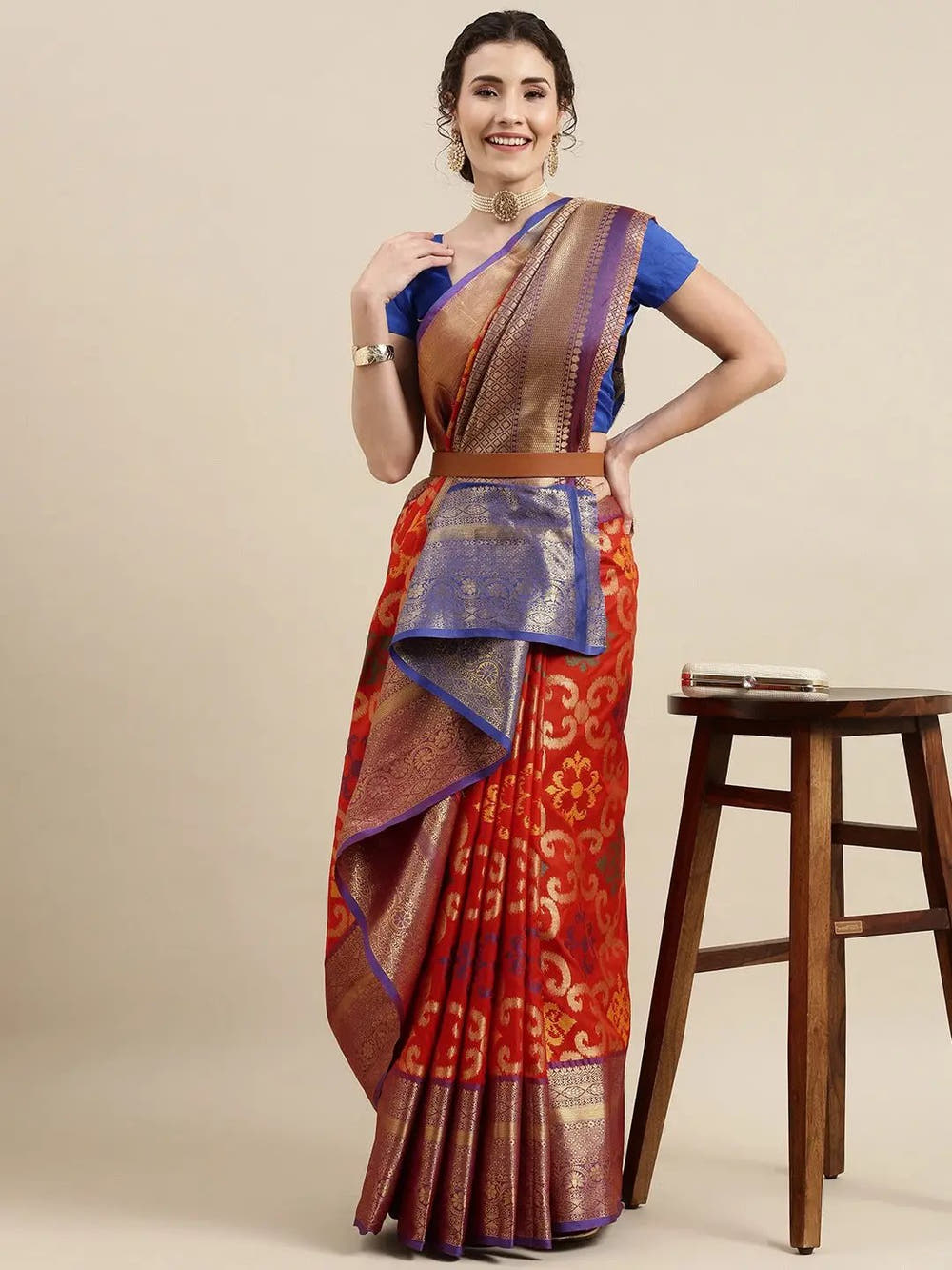 Exclusive Red Colour Dharmavaram Soft Silk Festive Wear Saree