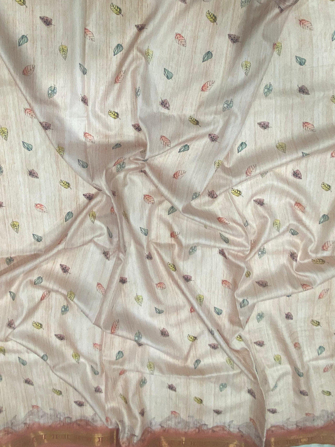 Pink Soft Silk Ocean Wave Patterns Saree