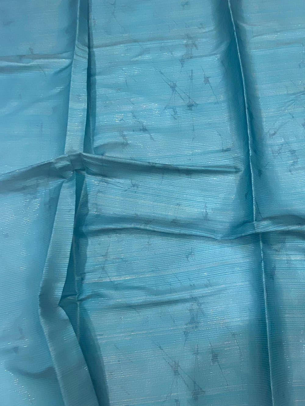 Teal Zari Tussar Printed Saree