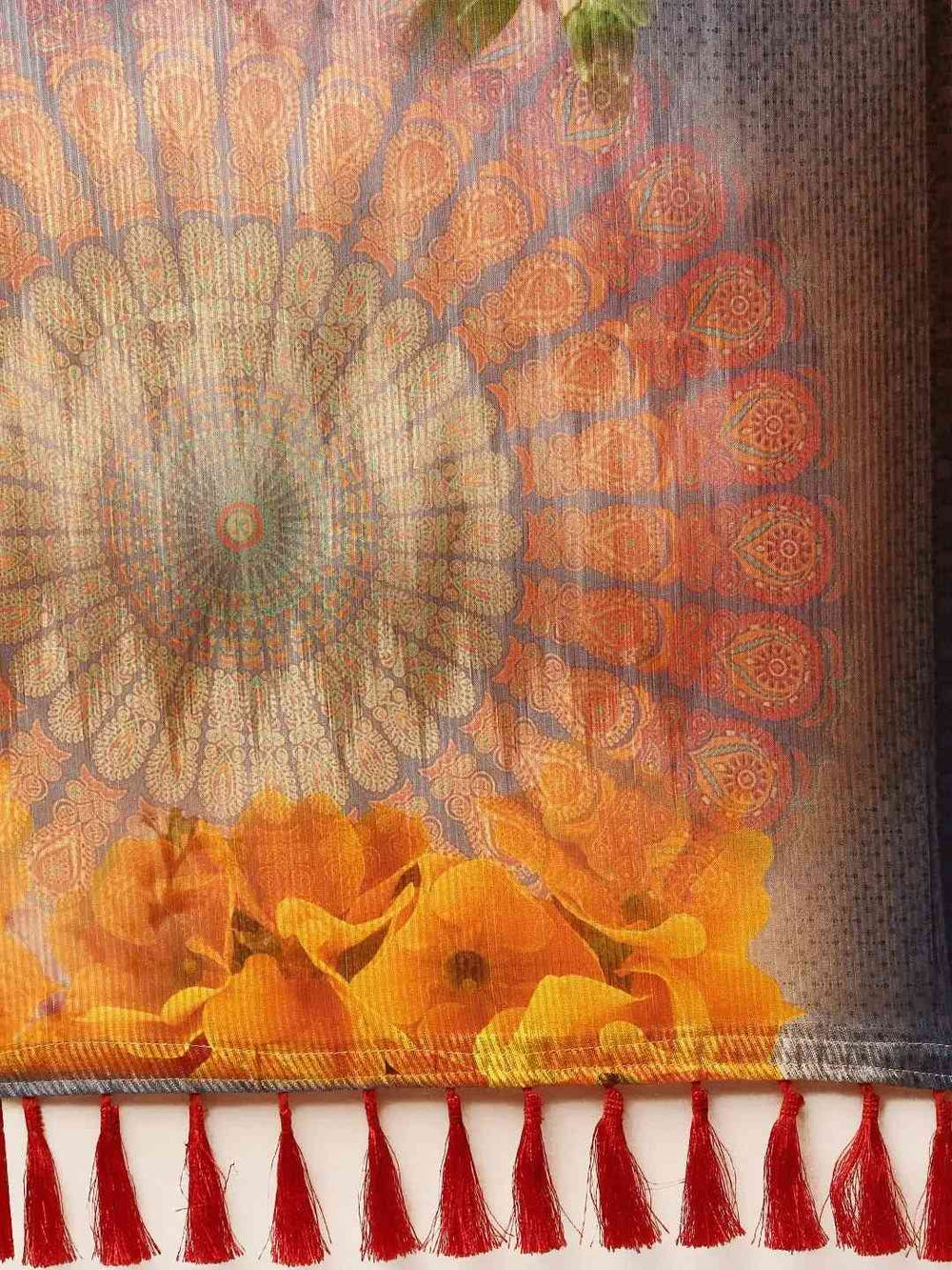 Soft Silk Zari Tissue Weaving Flower Print Design Saree