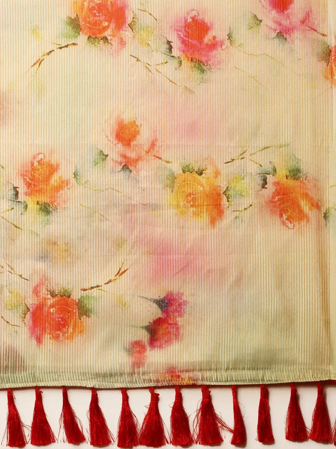 Soft Silk Zari Tissue Weaving Flower Print Design Saree