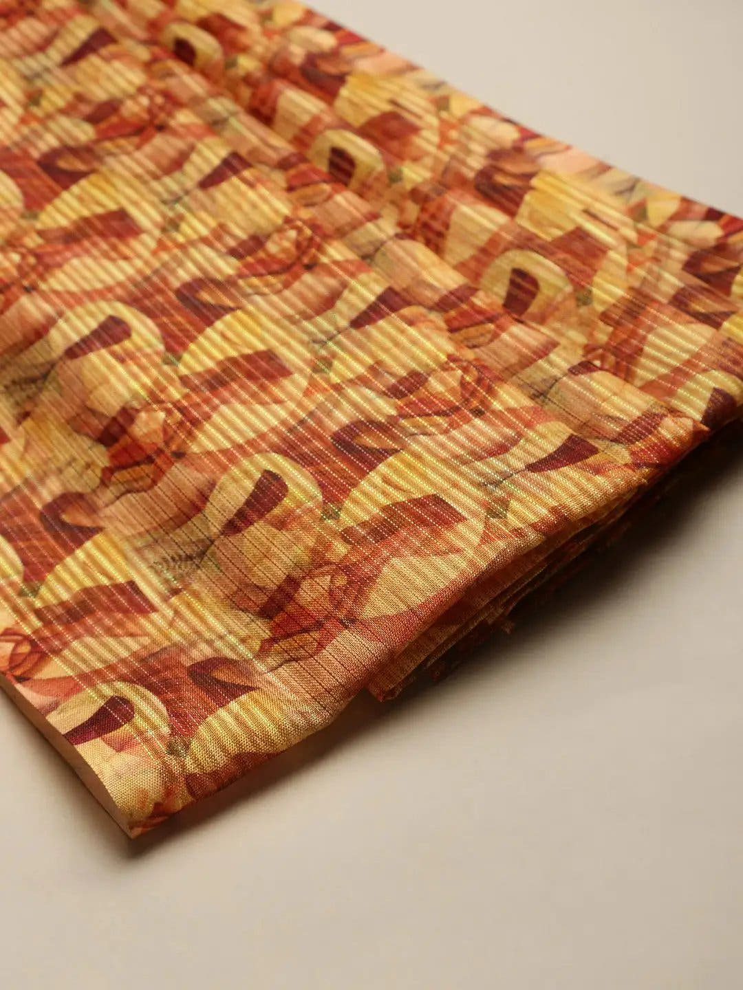 Soft Silk Zari Tissue Weaving Flower Print Design Saree