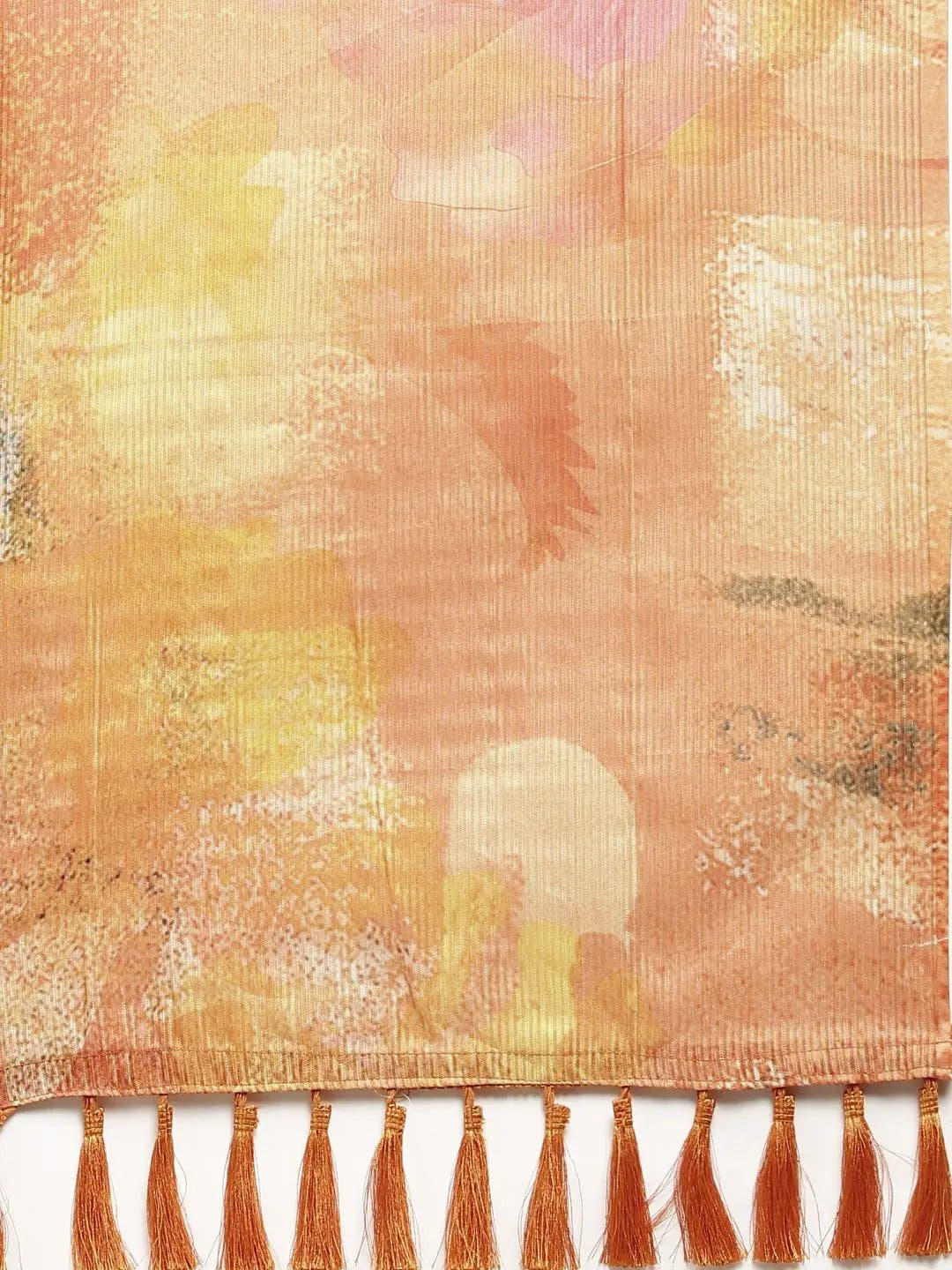 Soft Silk Zari Tissue Weaving Flower Print Design Saree