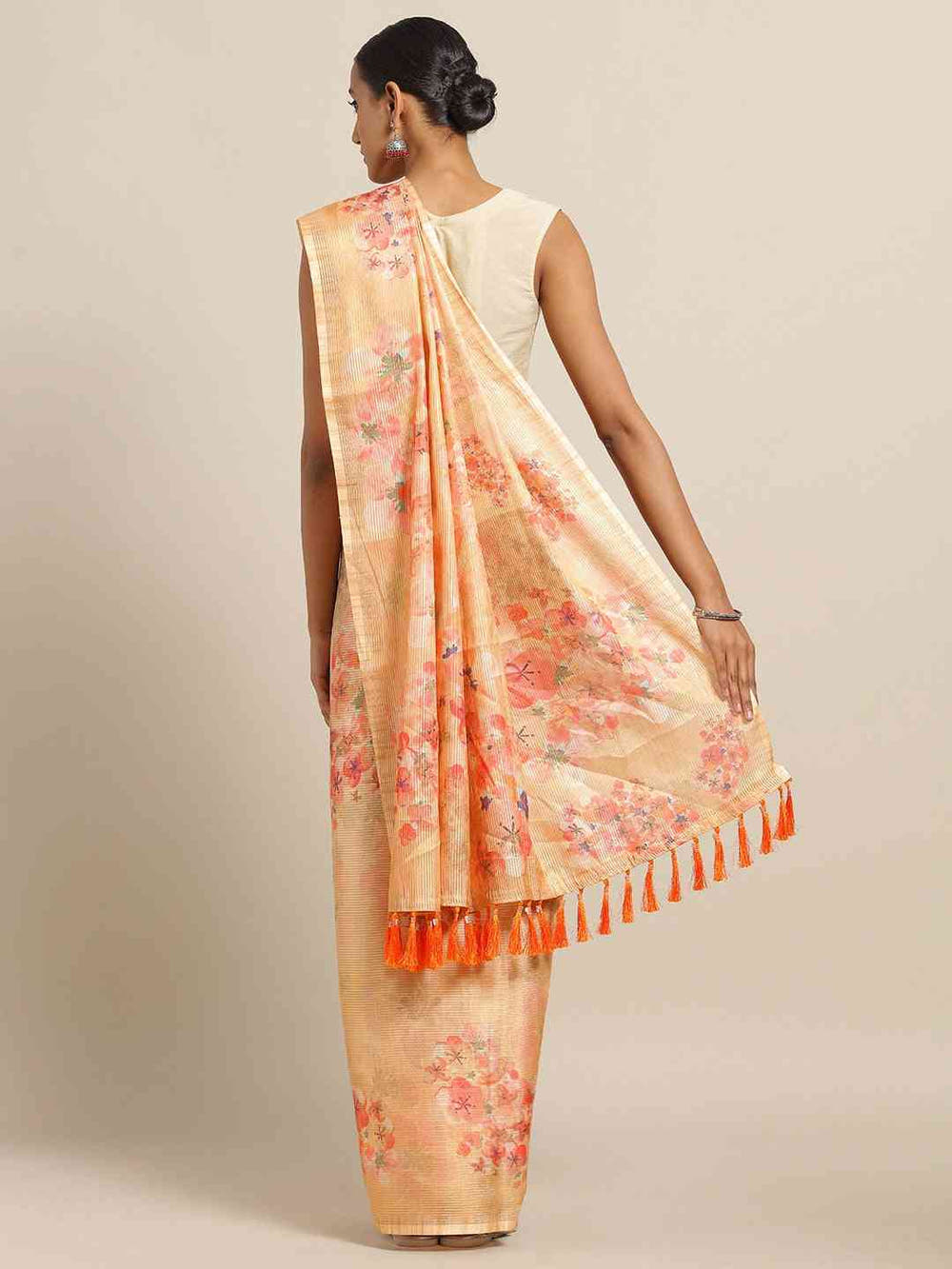 Maheshwari Floral  Printed Silk Saree