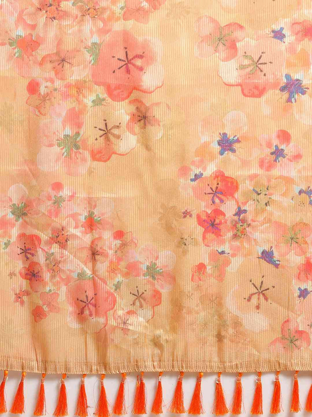 Maheshwari Floral  Printed Silk Saree