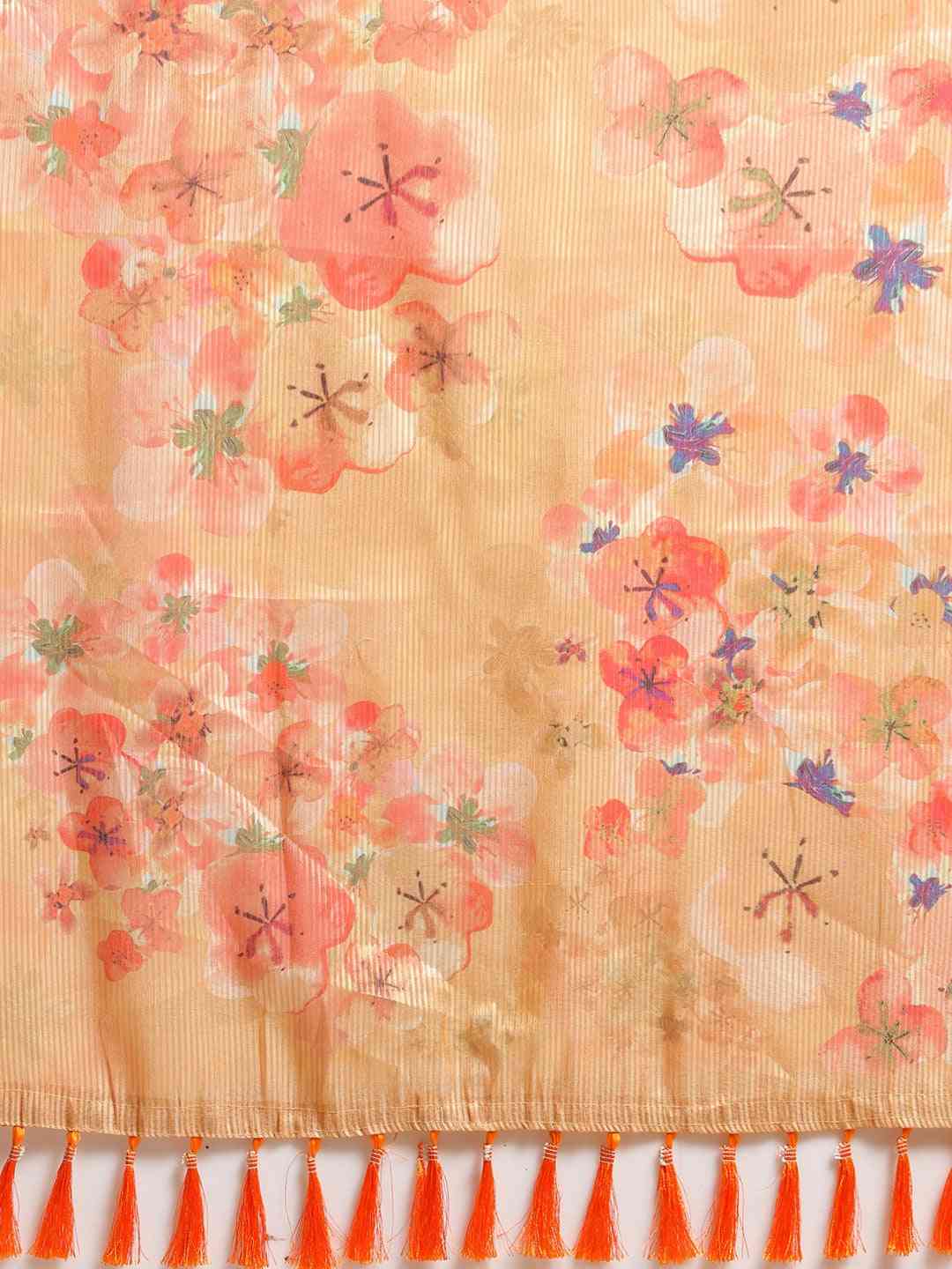 Maheshwari Floral  Printed Silk Saree