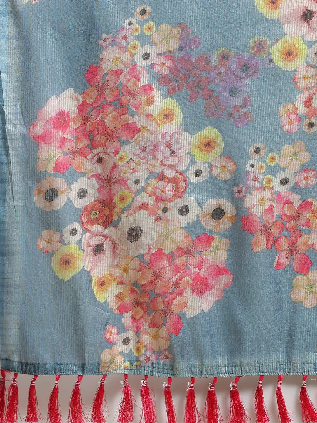 Maheshwari Floral  Printed Saree With Woven Design