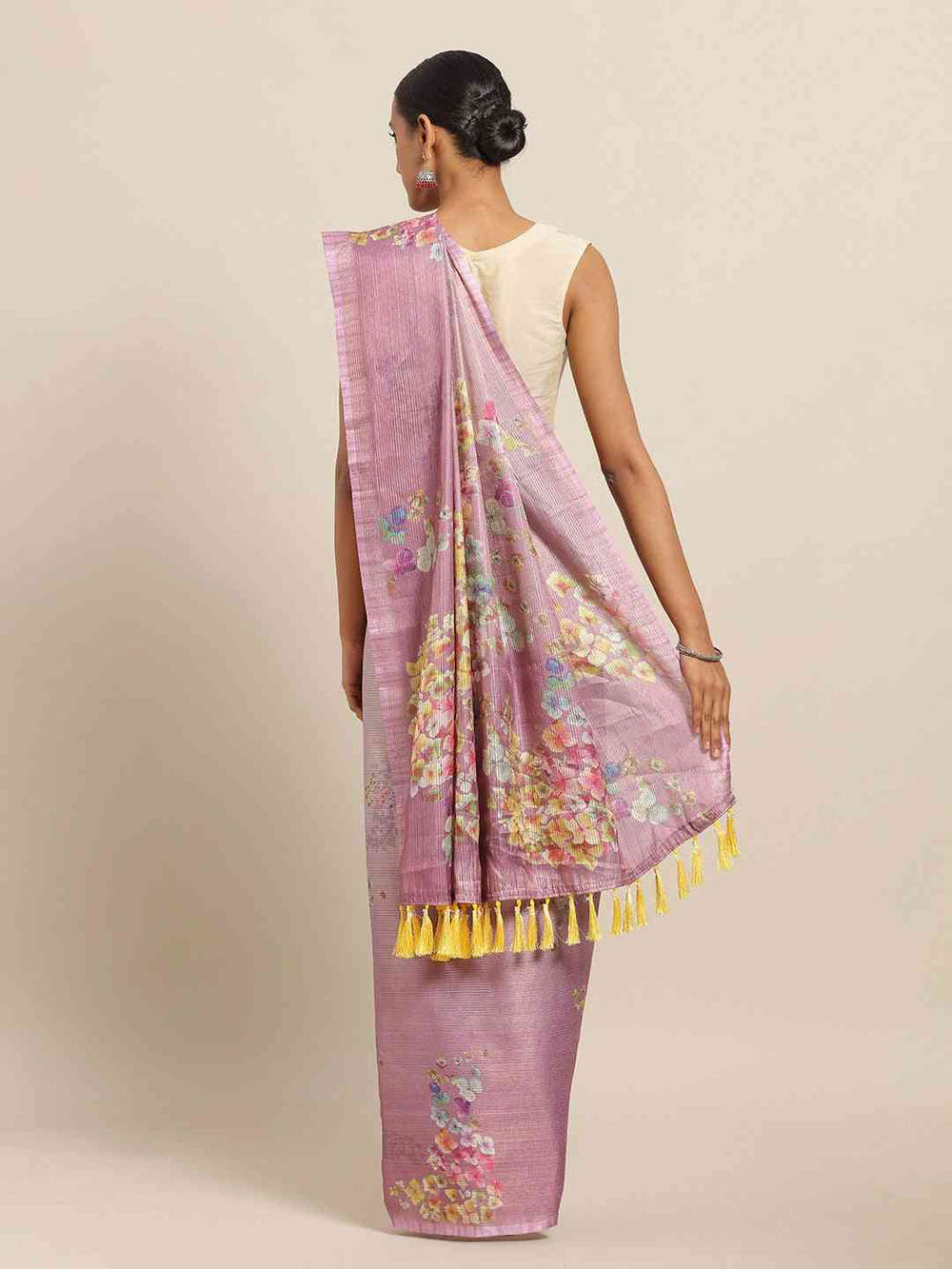 Maheshwari Floral  Printed Silk Saree