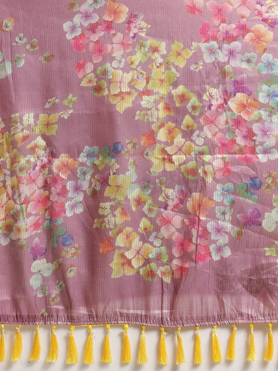 Maheshwari Floral  Printed Silk Saree
