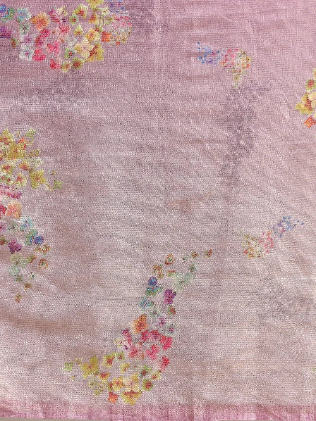 Maheshwari Floral  Printed Silk Saree