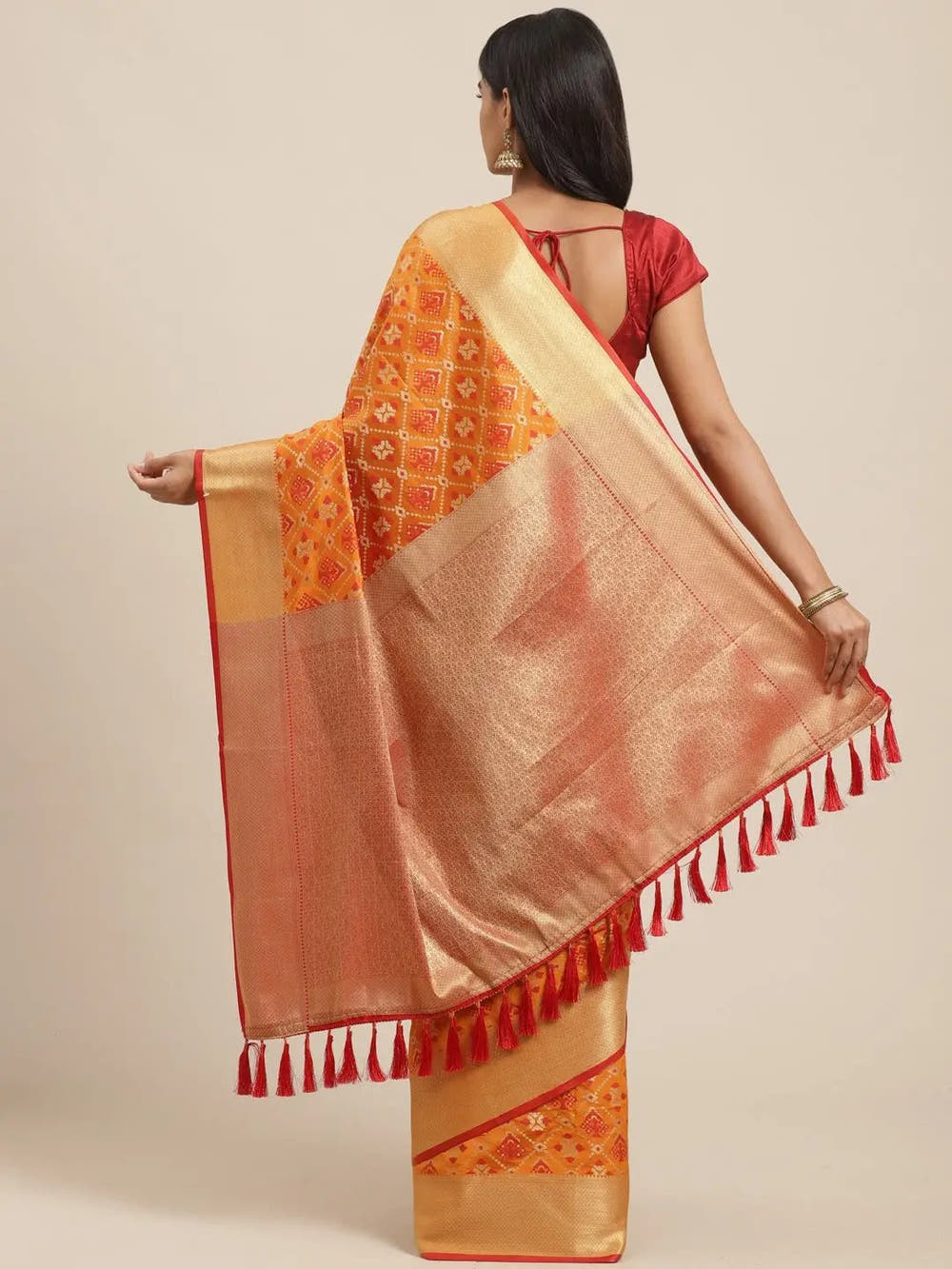 Soft Banarasi Patola Zari Party Wear Saree