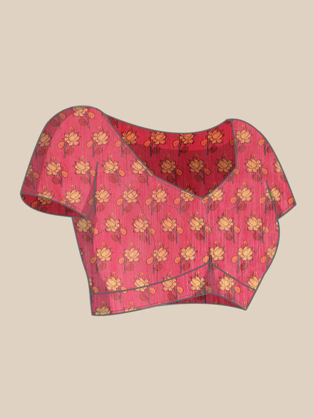Beautiful Digital Print Kalamakri Design Soft Linen Saree