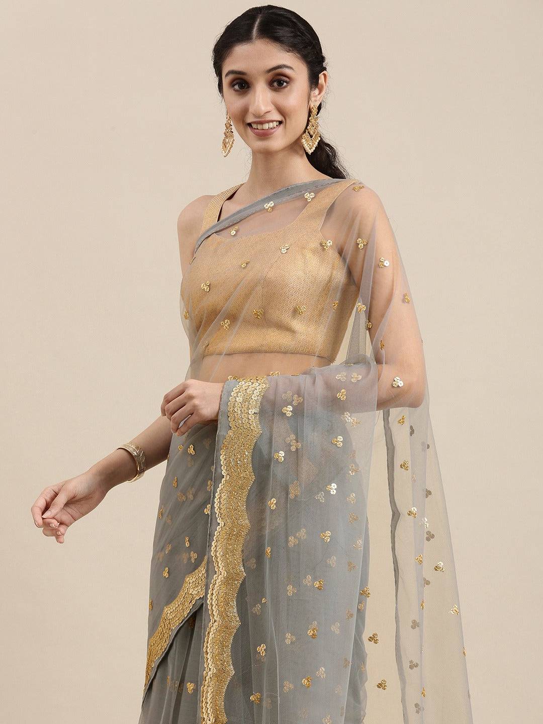 Exclusive Soft Net Sequence Work Party Wear Saree