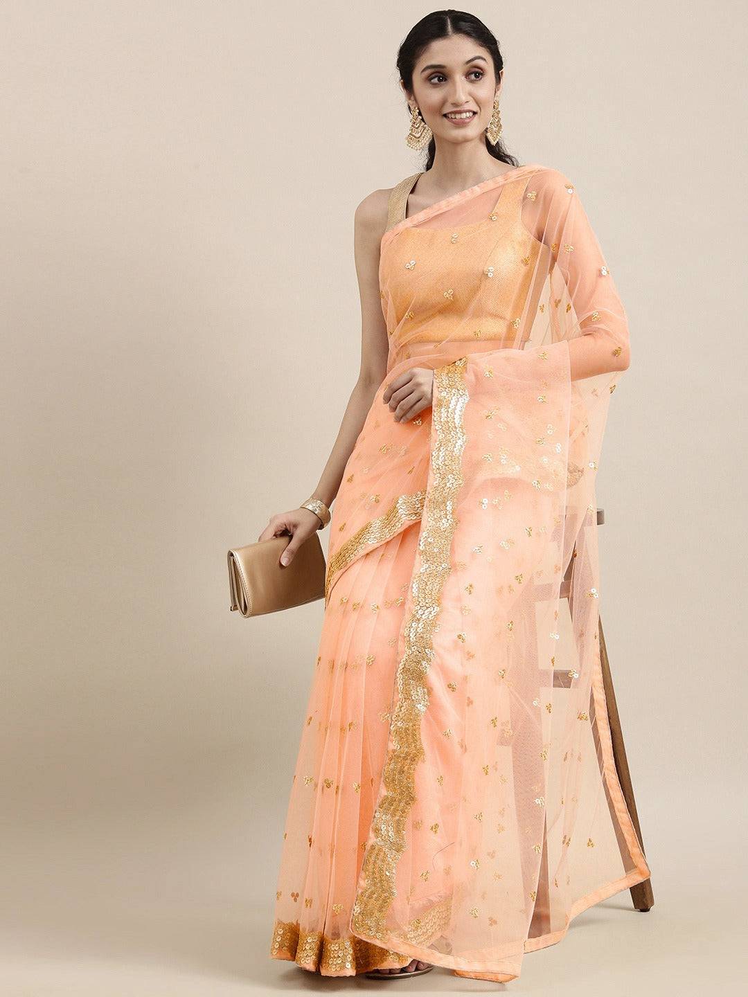 Exclusive Soft Net Sequence Work Party Wear Saree