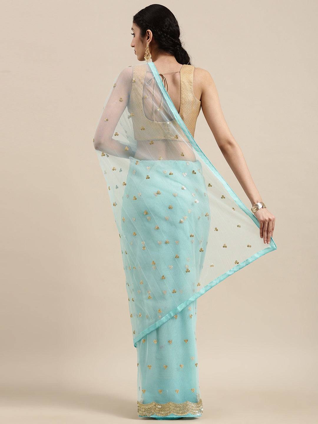 Exclusive Soft Net Sequence Work Party Wear Saree