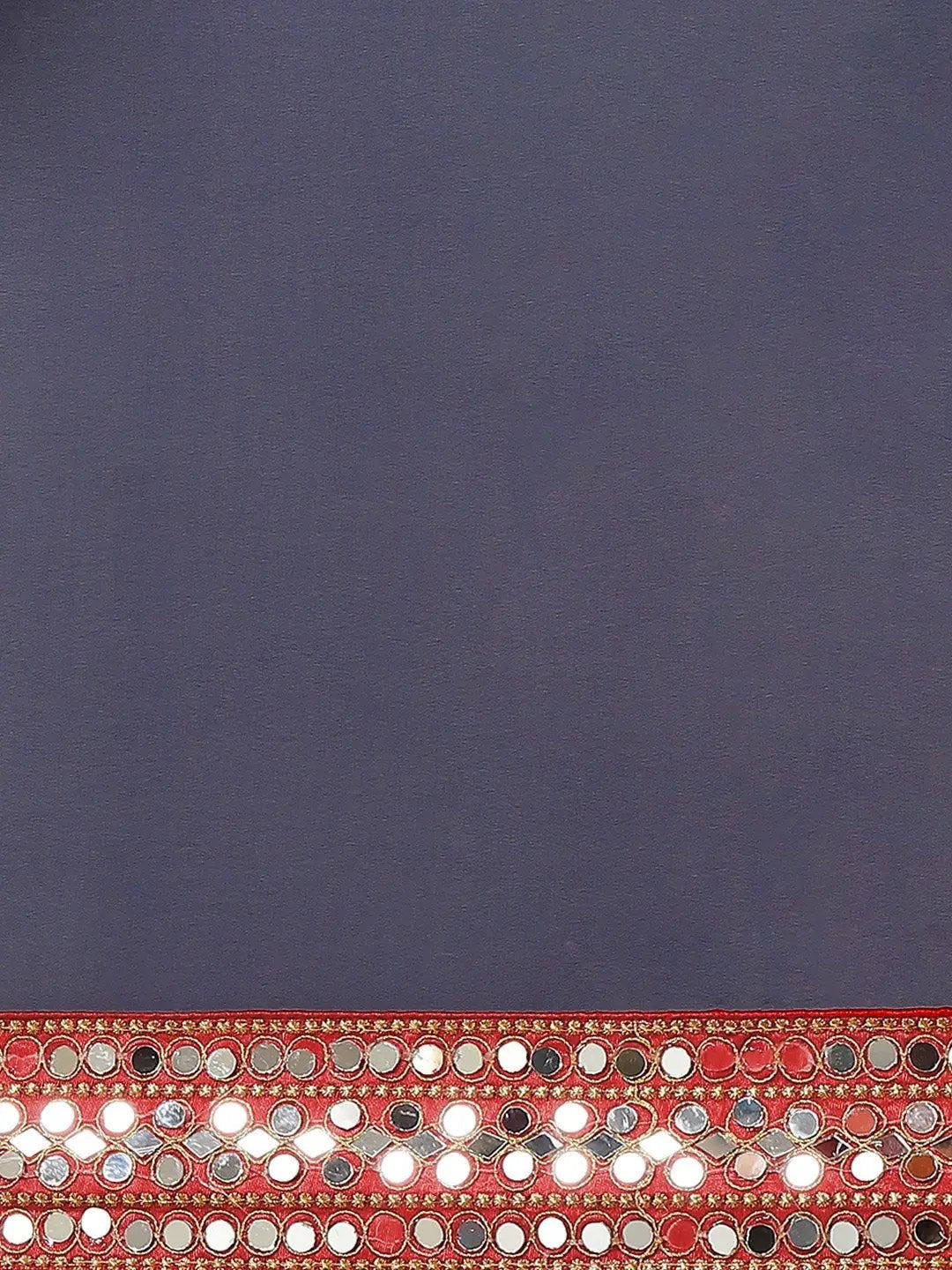 Exclusive Soft Georgette Real Mirror Work Border Party Wear Saree