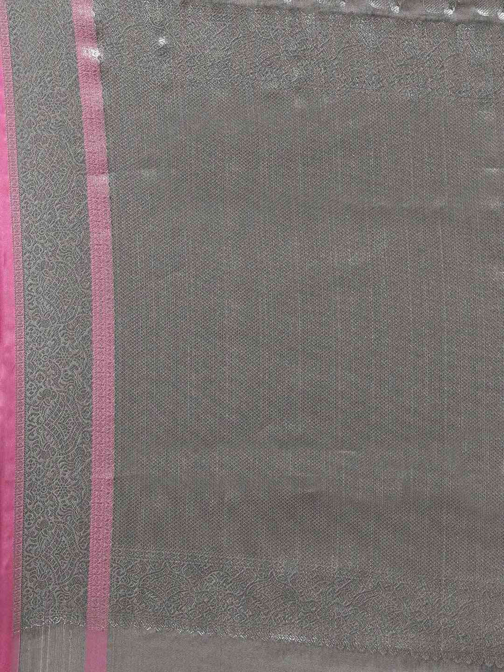 Kanjivaram Silk Grey Colour Zari Woven Design Saree