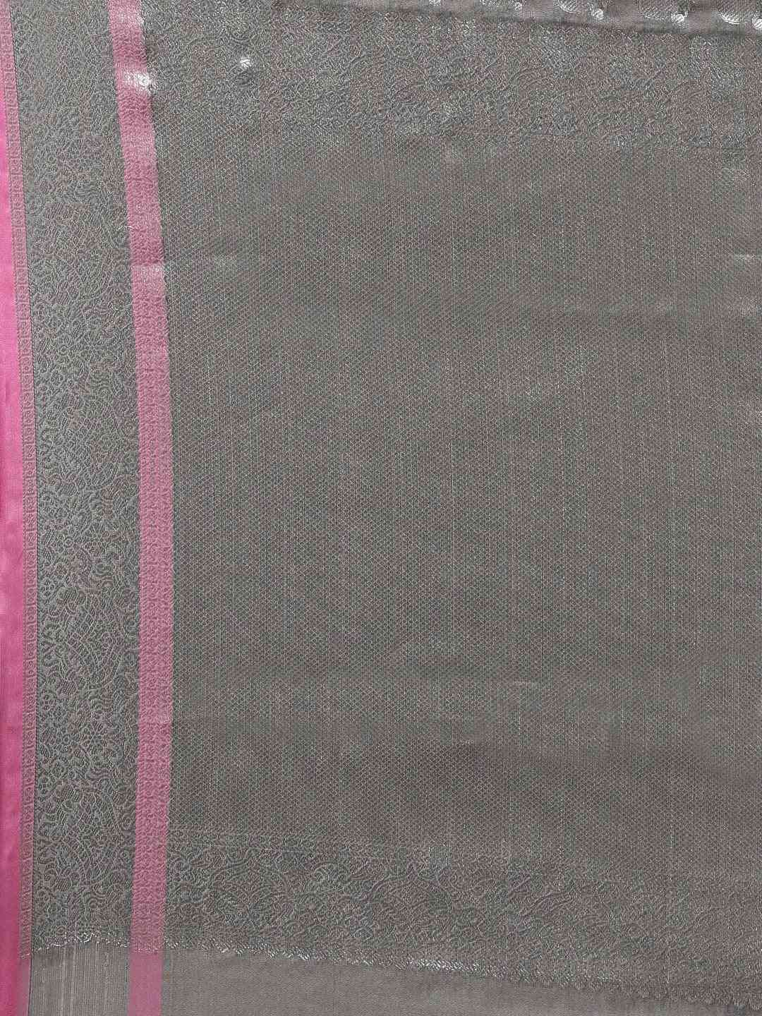 Kanjivaram Silk Grey Colour Zari Woven Design Saree