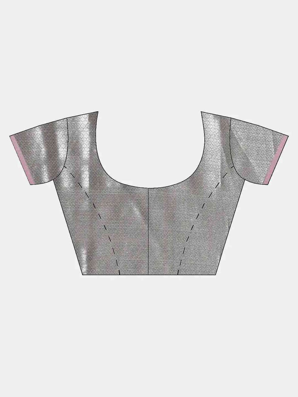 Kanjivaram Silk Grey Colour Zari Woven Design Saree