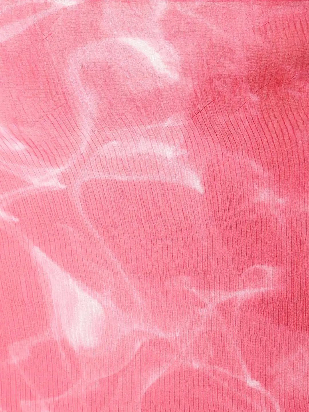 Bollywood Design Pink Colour Soft Linen Crush Saree