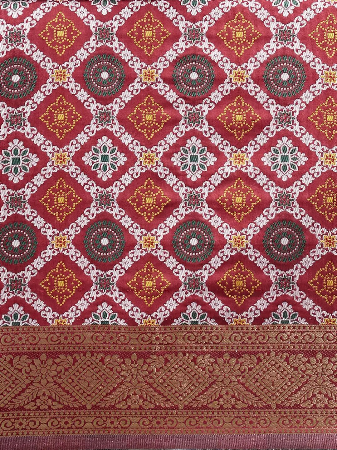 Patola Soft Silk Banarasi Saree With Zari border 