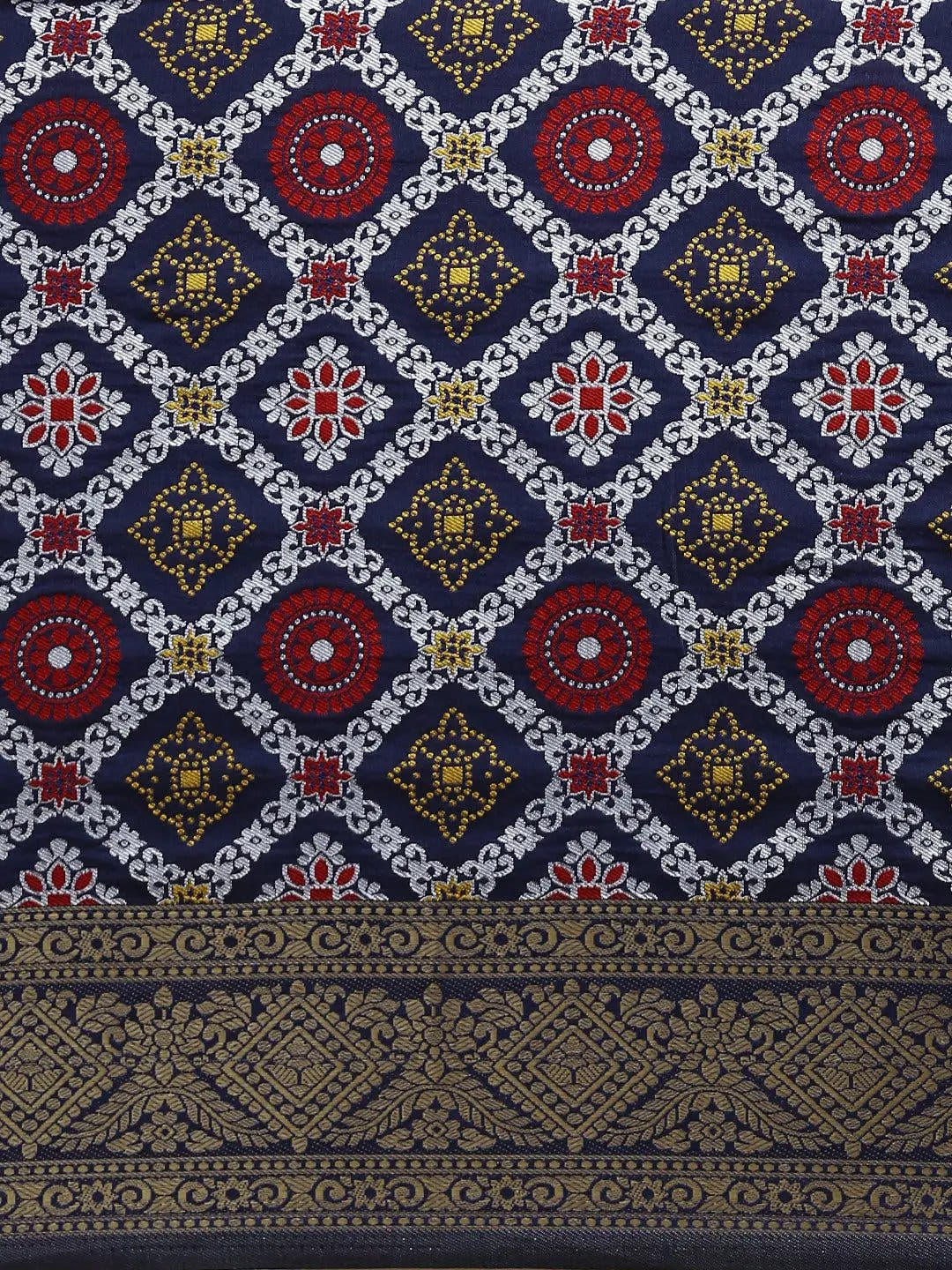 Patola Soft Silk Banarasi Saree With Zari border 