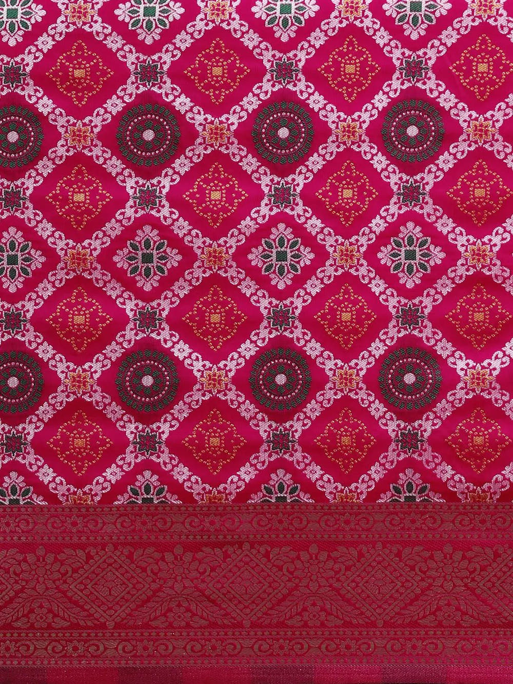 Patola Soft Silk Banarasi Saree With Zari border 