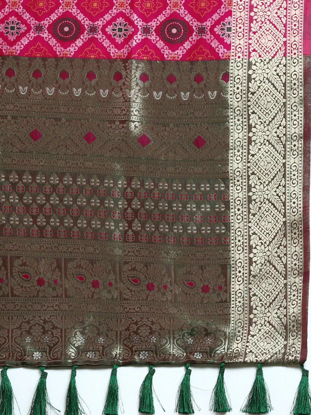 Patola Soft Silk Banarasi Saree With Zari border 