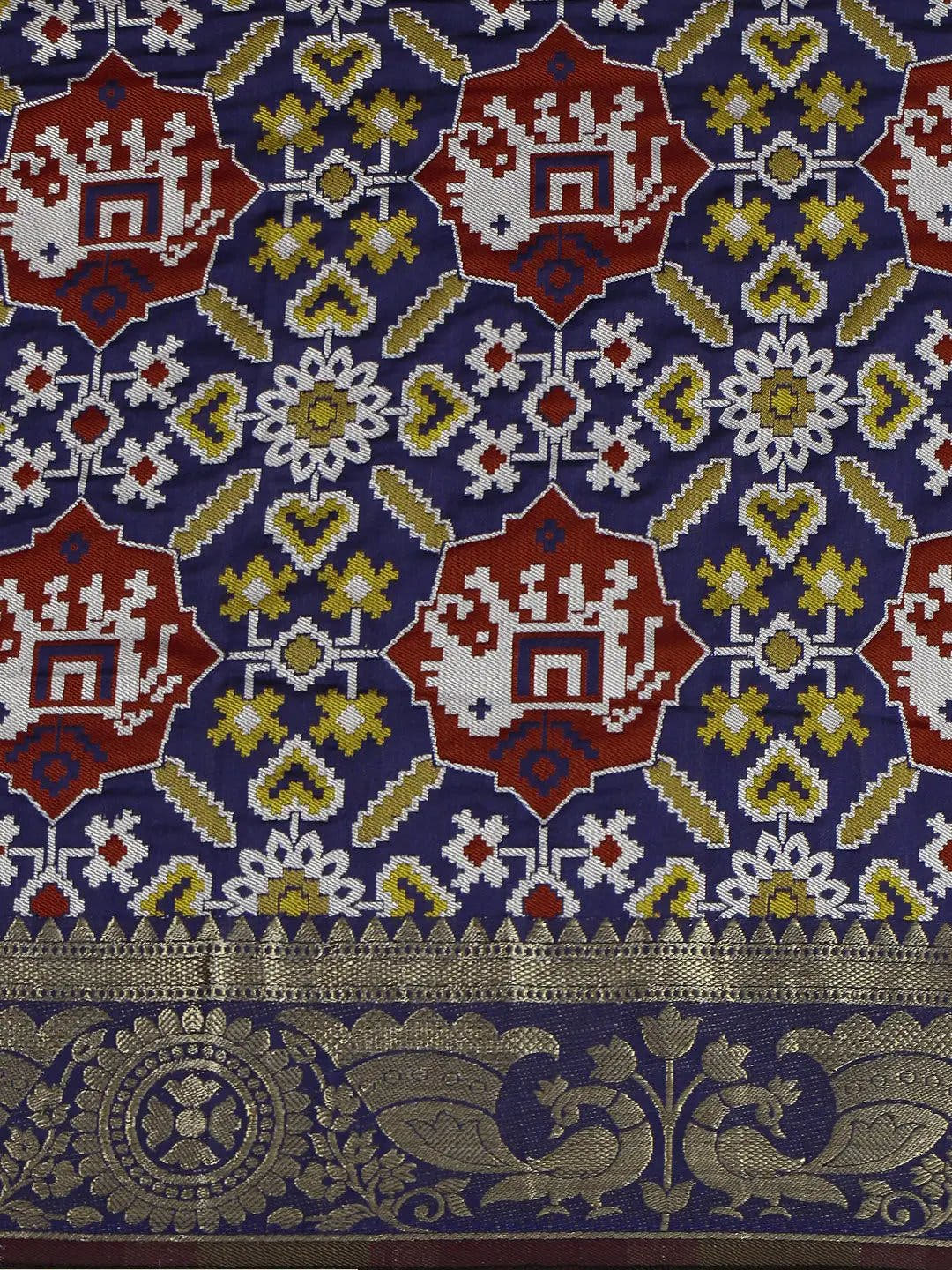Patola Soft Silk Banarasi Saree With Zari border 