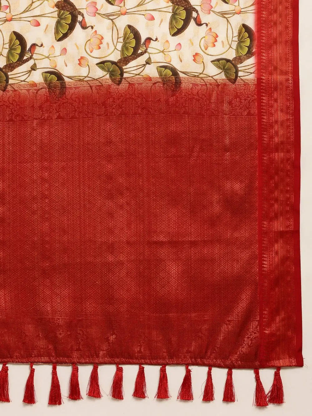 Design Digital Kalamkari Print Pattu Banarasi Silk Saree