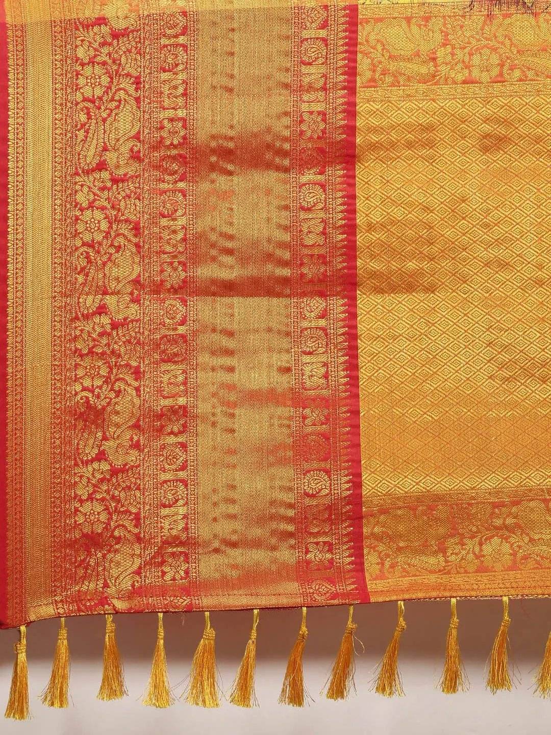 Designer Kalamkari Print Pattu Banarasi Silk Saree